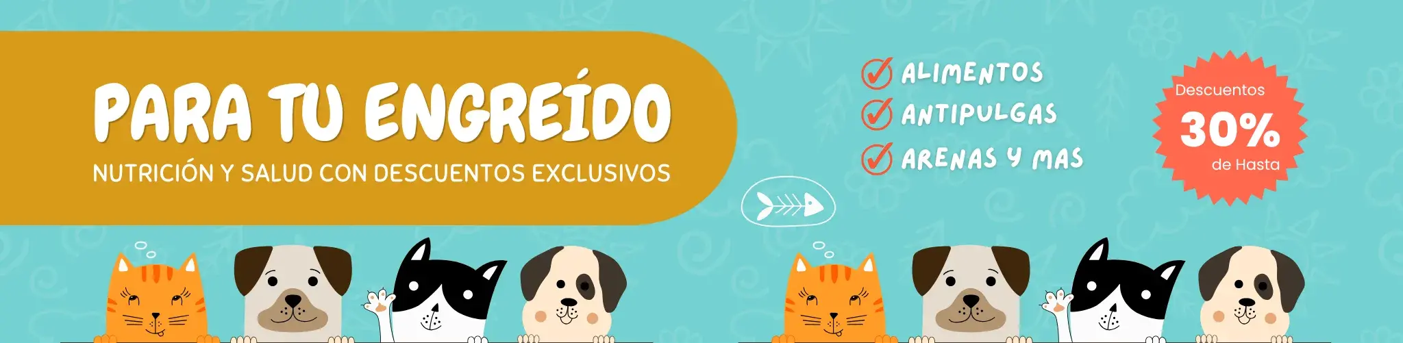 Banner horizontal de Rankana destacando nutrición y salud para perros y gatos con descuentos exclusivos.