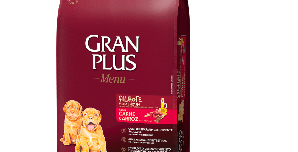 Gran Plus Cachorro Carne y Arroz. Raza mediana - grande de 15 kg.