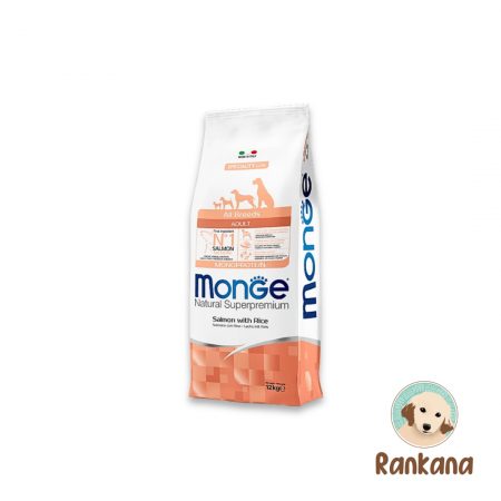 Monge Adulto Todas las Razas - Salmon y Arroz x 12 kg. Alimento de perro.