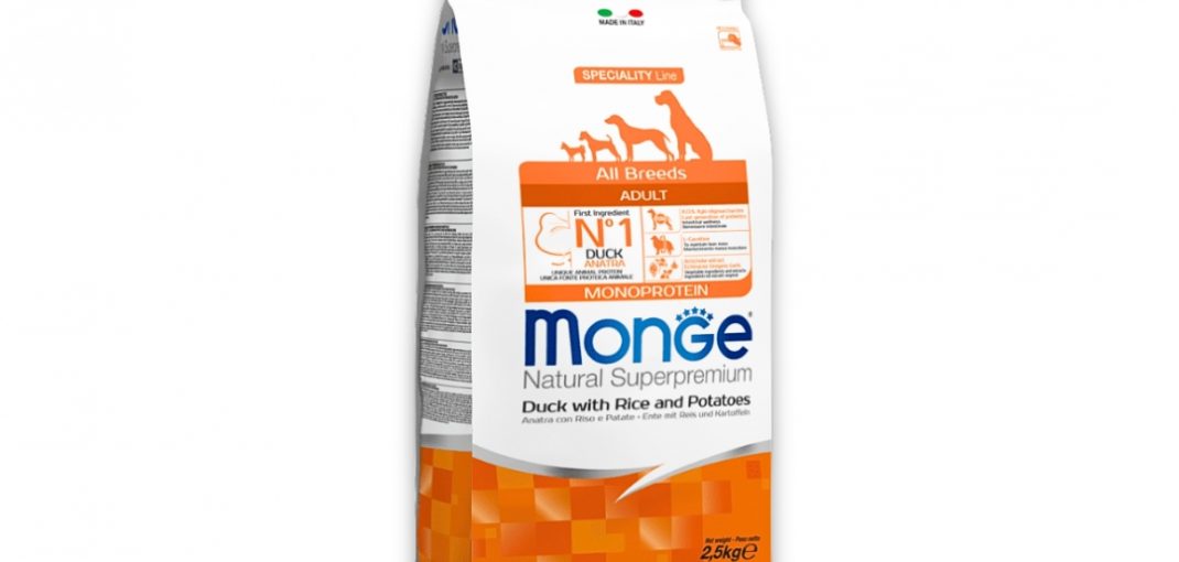 Monge Adulto Todas las Razas - Pato y Arroz x 2.5 kg. Alimento para perro.
