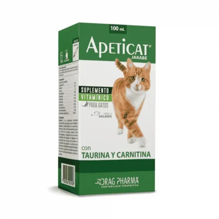 Apeticat jarabe 100 ml suplemento vitamínico para gatos con taurina y carnitina sabor salmón
