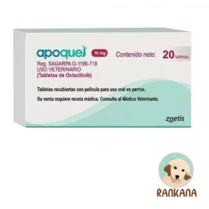Caja de Apoquel 16 mg Oclacitinib para perros de Zoetis con 20 tabletas para control de picazón y alergia