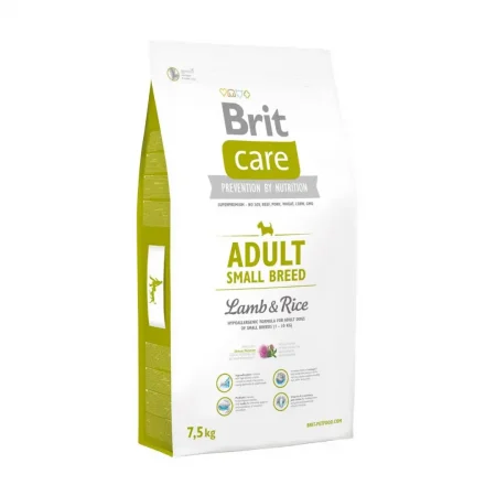 Saco de 3 kg de Brit Care Adult Small Breed, alimento hipoalergénico con cordero y arroz para perros adultos de raza pequeña en Perú.