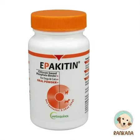 Frasco de Epakitin x 60 g (2.16 oz) de Vetoquinol, suplemento renal en polvo para perros pequeños y gatos en Perú.