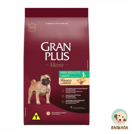 Saco de alimento para perros pequeños Gran Plus Adulto Mini Light Pollo y Arroz, 10 kg. Ayuda al control del peso con croquetas de tamaño mini.