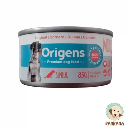 Lata de Origens Mousse Senior sabor Cordero, Quinua y Camote de 85 gramos para perros ancianos