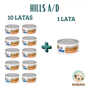 Pack de 11 latas de Hill's Prescription Diet a/d Urgent Care para perros y gatos de 156 g. Alimento húmedo para recuperación crítica y cuidados urgentes.