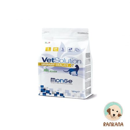 Bolsa de alimento seco para gatos Monge VetSolution Gato Urinario Oxalato de 1.5 kg, nutrición veterinaria.