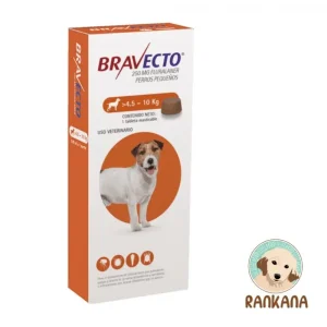 Bravecto para perros pequeños de 4.5 a 10 kg, caja con 1 tableta masticable de 250 mg para control de pulgas y garrapatas - Rankana Pet Shop.