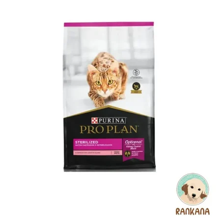 Saco de 3 kg de alimento Purina Pro Plan Sterilized para gatos adultos castrados o esterilizados, con tecnología OptiRenal® y salmón.