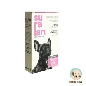 Caja de Suralan MEDIUM antipulgas y antigarrapatas masticable para perros de 10 a 20 kg, 1 tableta, marca Petmedica.