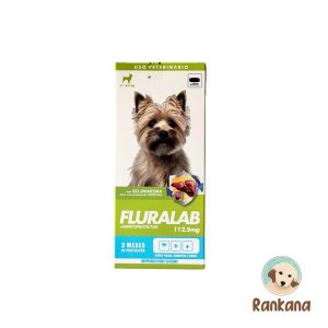 Fluralab antipulgas para perros de 2 a 4.5 kg. Tableta masticable de rico sabor.