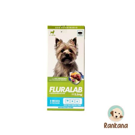Fluralab antipulgas para perros de 2 a 4.5 kg. Tableta masticable de rico sabor.