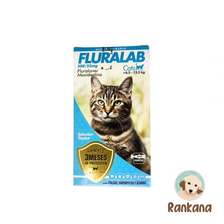 Fluralab antipulgas para gatos de 6.5 a 12.5 kg. Pipeta de fácil aplicación.