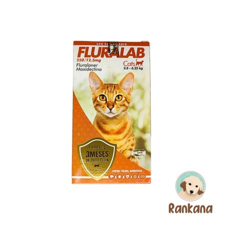 Fluralab antipulgas para gatos de 2.8 a 6.25 kg. Pipeta de fácil aplicación.
