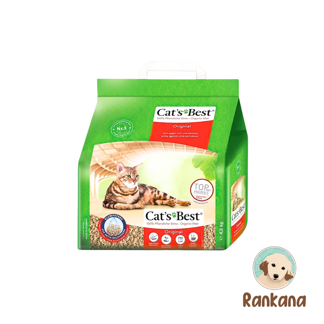 Cats pest - arena Cats Best Original x 4.3 kg - Arena natural para gatos. Arena biodegradable para gatos.