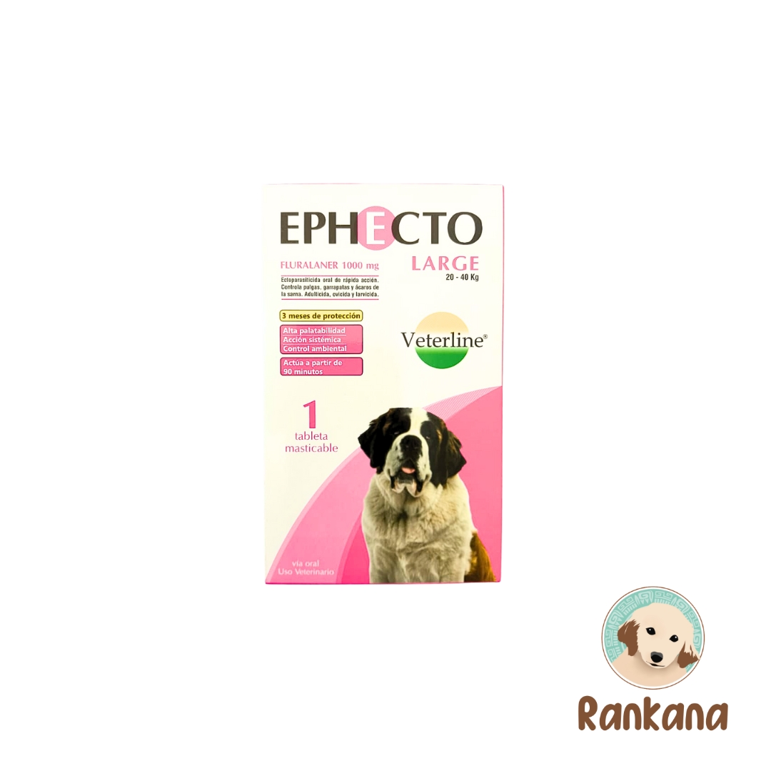 Ephecto large (2) Epehcto Large de 20 a 40 kg - Antipulgas para perro grande.
