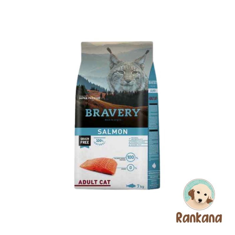Bravery Gato Adulto de Salmon x 7 kg. Alimentos super premium seco para gatos.