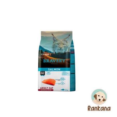 Bravery Gato Esterilizado de Salmon x 2 kg. Alimento premium seco para gatos esterilizados.