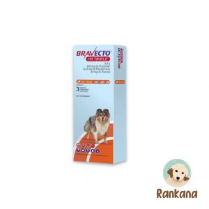 Bravecto 1M Triple de 5 a 10 kg x 3 comprimidos. Antiparasitario interno y externo para perros.