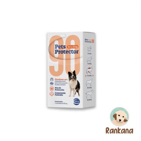 Pets Protector 90 de 10.1 a 20kg. Protección externa x 1 tableta y de buen sabor.