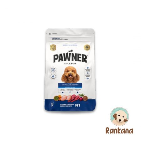 Pawner adulto raza mini y pequeña. Sabor a pollo y cordero x 15kg.