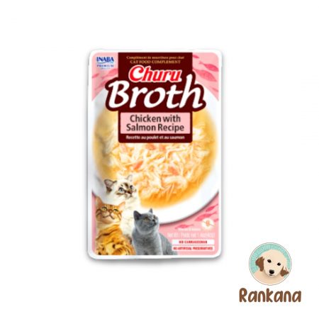 Churu Broth pollo con salmón 40 g snack líquido para gatos.