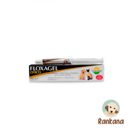 Floxagel producto veterinario para el cuidado del oído externo. Aplicación directa.