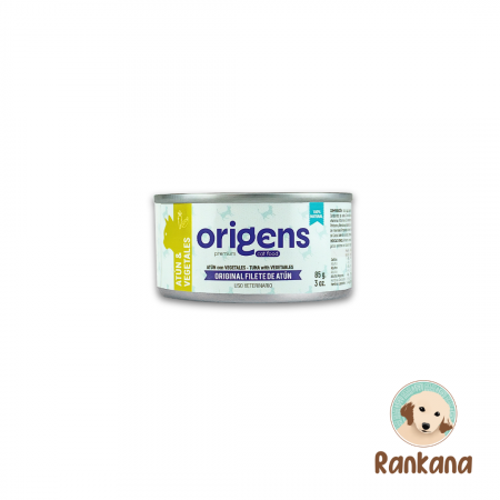 Origens sabor a atún con vegetales. Alimento húmedo para gatos.