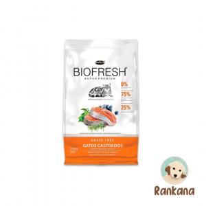 Biofresh gato castrado salmón 7.5 kg alimento grain free para gatos esterilizados.