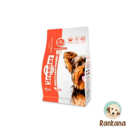 Alimento Breeder Adulto Raza Pequeña Cordero y Arroz 15kg hipoalergénico con quinua y avena