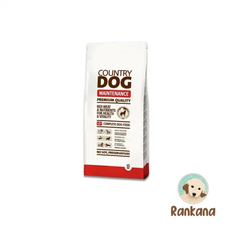 Saco de comida Country Dog Mantenimiento para perros adultos de todas las razas, con carne roja y nutrientes para salud y vitalidad, 15 kg.