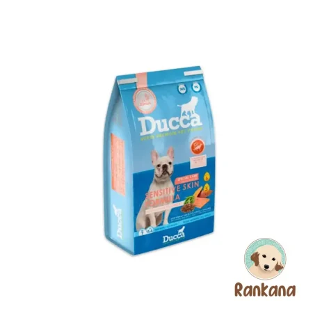 Saco de comida Ducca Adulto Piel Sensible con Trucha para perros de todas las razas. Alimento natural de 7 kg para salud cutánea. Zoetis.