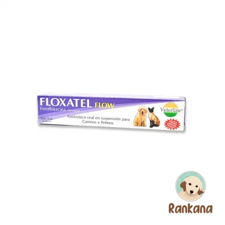 Floxatel Flow 10ml antibiótico oral de Enrofloxacina para perros y gatos Veterline