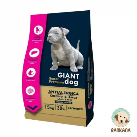 Alimento Giant Dog Cachorro Super Premium Antialérgica Cordero y Arroz 15kg con Quinua y Leche