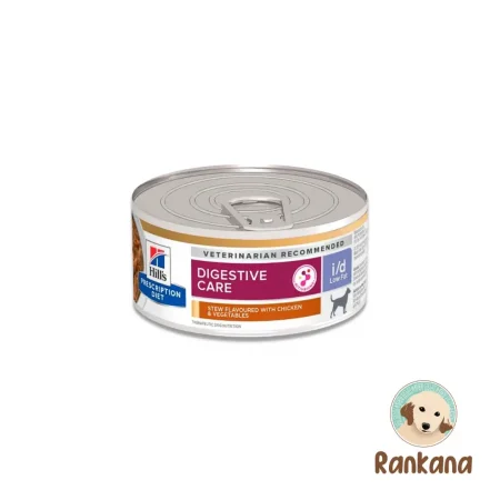 Comida húmeda terapéutica para perro Hill’s Prescription Diet Digestive Care i/d Low Fat Estofado sabor Pollo y Vegetales, lata de 156 g.