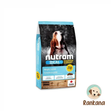 Bolsa de alimento para perros Nutram Ideal I18 Control de Peso de 11.4 kg especial para dieta y saciedad