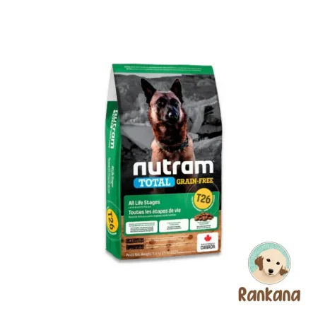 Bolsa de alimento para perros Nutram Total Grain Free T26 Lamb & Lentils (Cordero y Lentejas) para todas las etapas de vida, presentación de 11.4 kg.