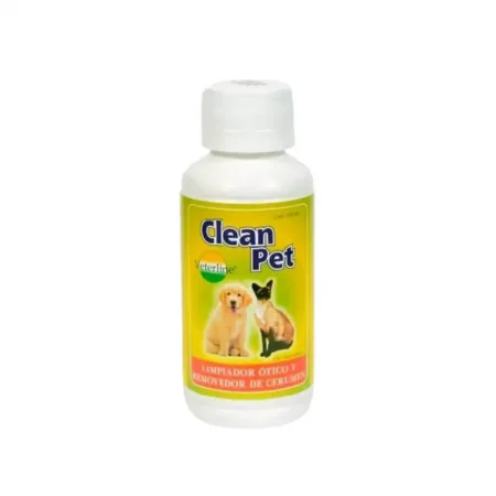 Limpiador ótico Clean Pet de Veterline x 120 ml, removedor de cerumen para la higiene de oídos en perros y gatos disponible en Rankana.