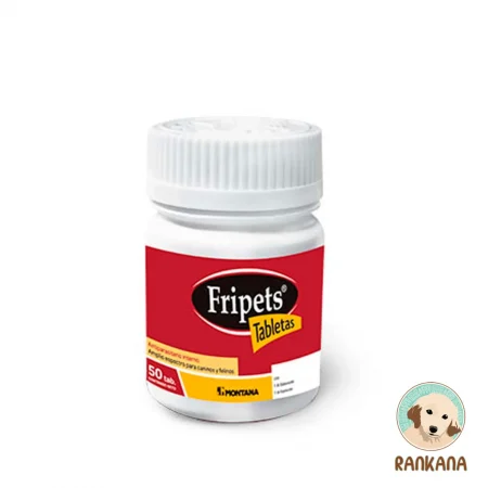 Fripets en tabletas pote de 50 unidades, antiparasitario interno de amplio espectro para perros y gatos.