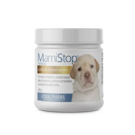 Mamistop Perros 250 g, sustituto lácteo canino con fórmula completa y balanceada para cachorros - Drag Pharma.