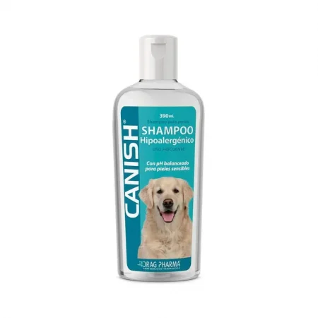 Shampoo Canish Hipoalergénico 390ml para perros con piel sensible y pH balanceado - Drag Pharma