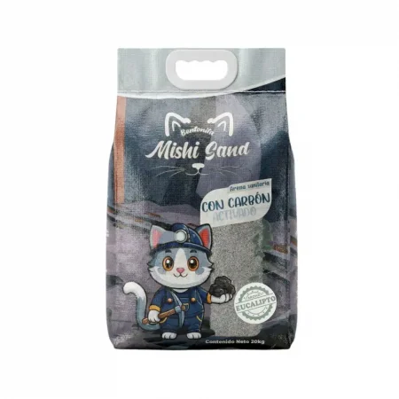 Arena para gatos Mishi Sand bentonita 20kg con carbón activado y aroma eucalipto